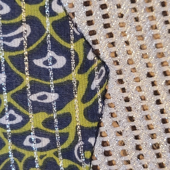 TRINA TURK metallic detail  green blue high quality cotton fully lined dress lux - Picture 5 of 16